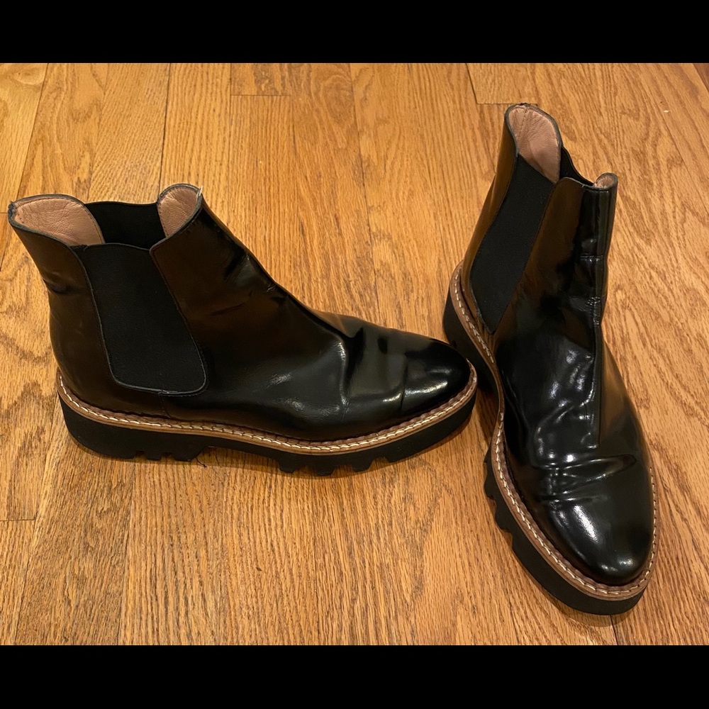 Fabio Rusconi Black Shiny Slip On Boots- worn 1x